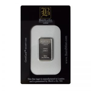 Baird and Co Minted Rhodium Bar - 1/10oz Baird and Co Minted Rhodium Bar - 1/10oz