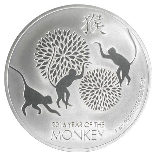 New Zealand Mint 2016 Lunar Monkey Silver Coin - 1oz New Zealand Mint 2016 Lunar Monkey Silver Coin - 1oz
