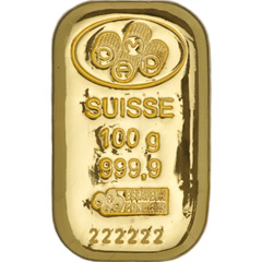PAMP Suisse Cast Gold Bar - 100g PAMP Suisse Cast Gold Bar - 100g