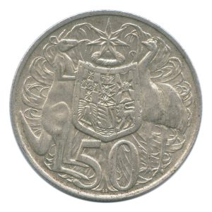 Australia 1966 Round 50c Silver Coin Australia 1966 Round 50c Silver Coin