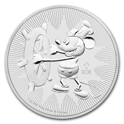 New Zealand Mint 2017 Disney Steamboat Willie Silver Coin - 1oz New Zealand Mint 2017 Disney Steamboat Willie Silver Coin - 1oz