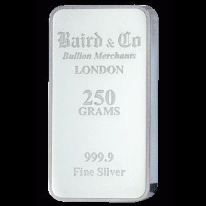 Baird and Co Minted Silver Bar - 250g Baird and Co Minted Silver Bar - 250g
