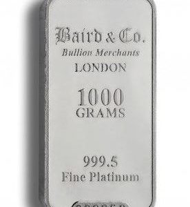 Baird and Co Minted Platinum Bar - 1kg Baird and Co Minted Platinum Bar - 1kg