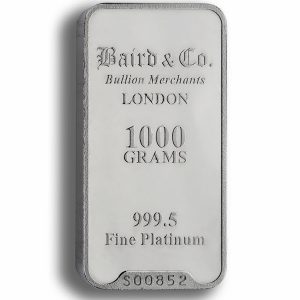 Baird and Co Minted Platinum Bar - 1kg