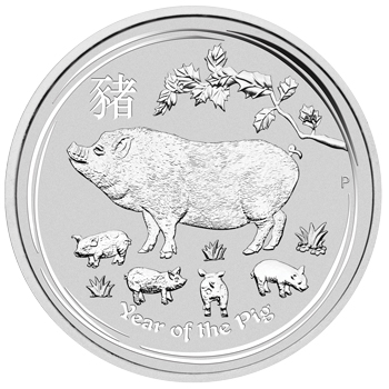 Perth Mint 2019 Lunar Pig Silver Coin - 10oz Perth Mint 2019 Lunar Pig Silver Coin - 10oz