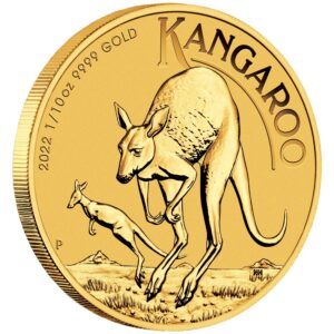 Perth Mint 2022 Kangaroo Gold Coin - 1/10 oz