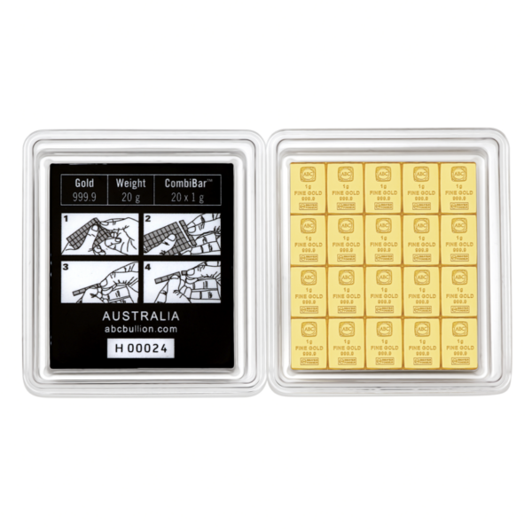 ABC 20 x 1g CombiBar Minted Gold Bar